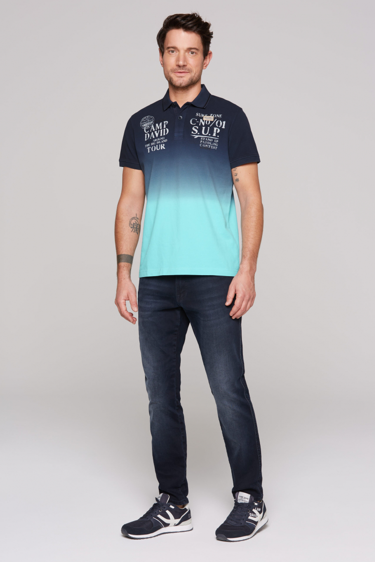 Pikee-Polo Dip Dye mit Artworks