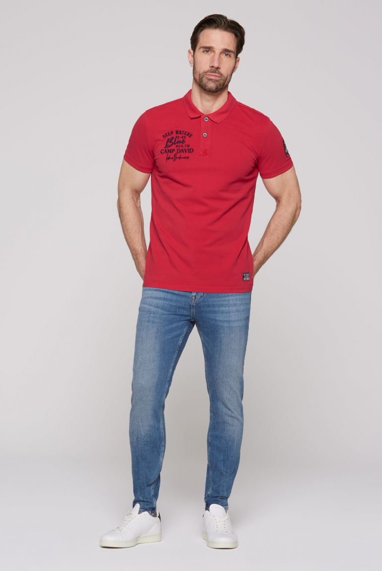 Pikee-Polo mit Logo-Stickereien