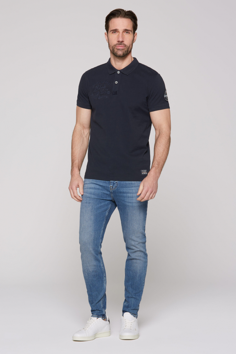 Pikee-Polo mit Logo-Stickereien