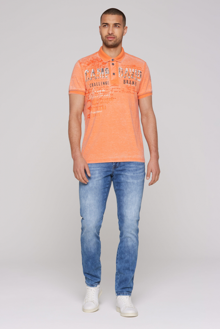 Polo im Used Look mit Logo Artworks