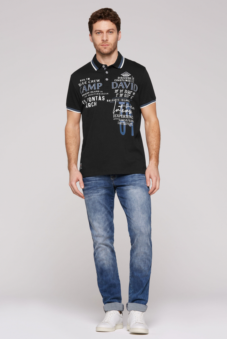 Poloshirt mit Trikotkragen und Logo Artworks