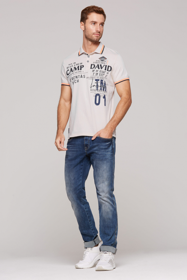 Poloshirt mit Trikotkragen und Logo Artworks
