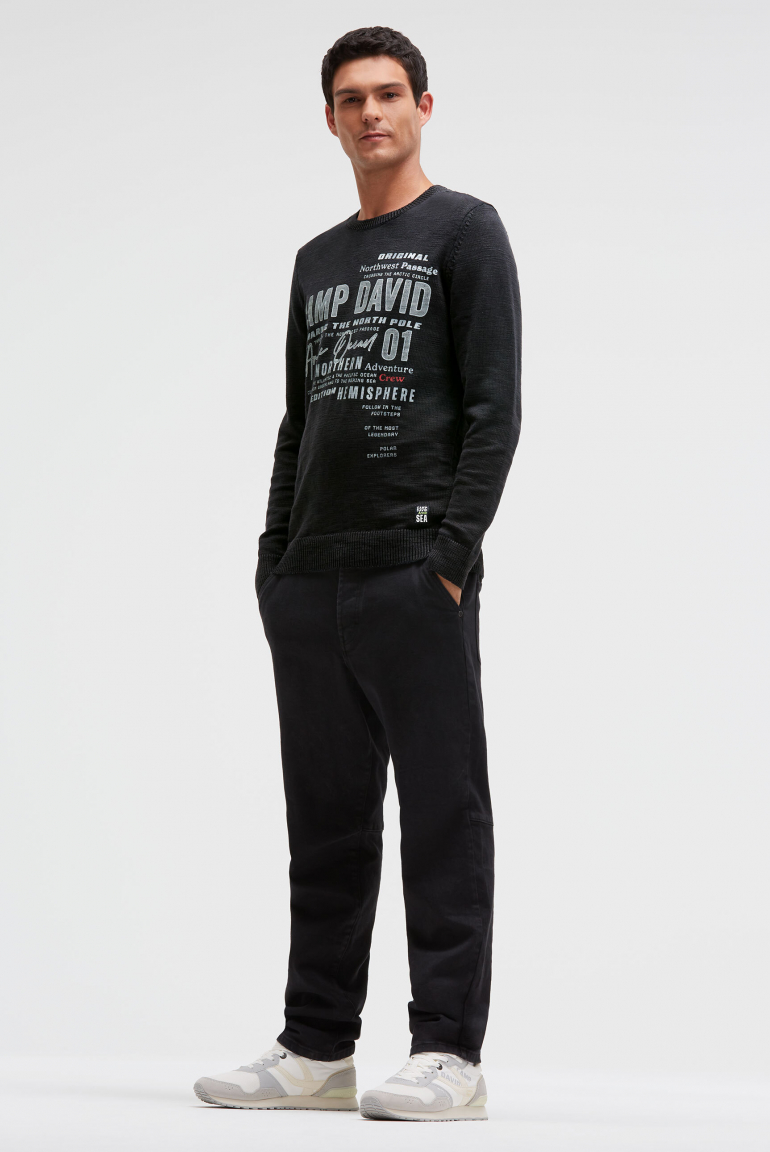 Pullover Rundhals mit Logo Prints