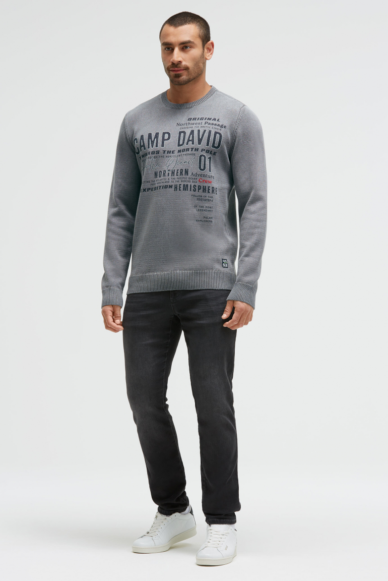 Pullover Rundhals mit Logo Prints