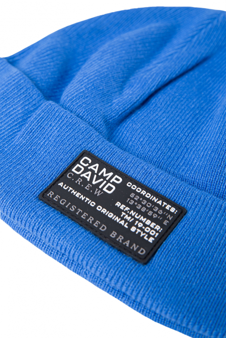Rippstrickmütze mit Label Patch
