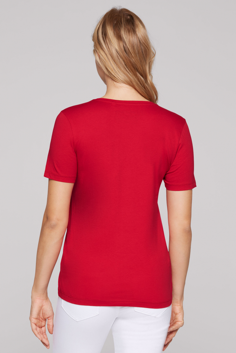 Rundhalsshirt mit Logo Print
