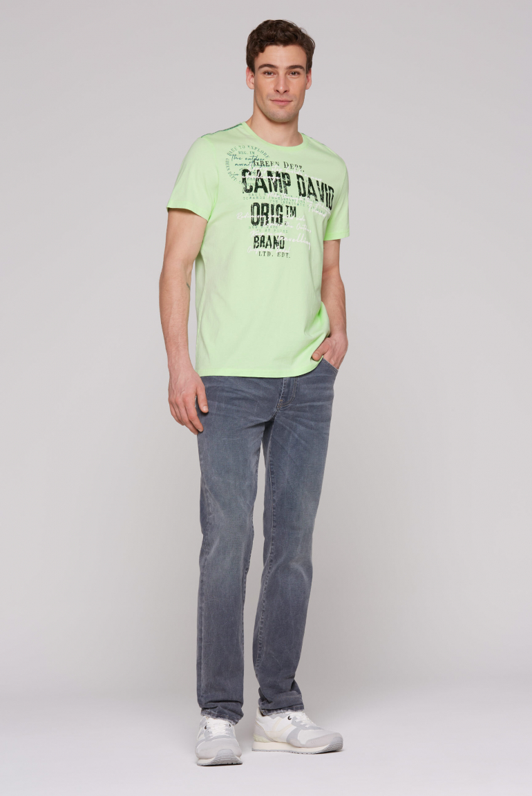 Rundhalsshirt mit Used- und Puffprint