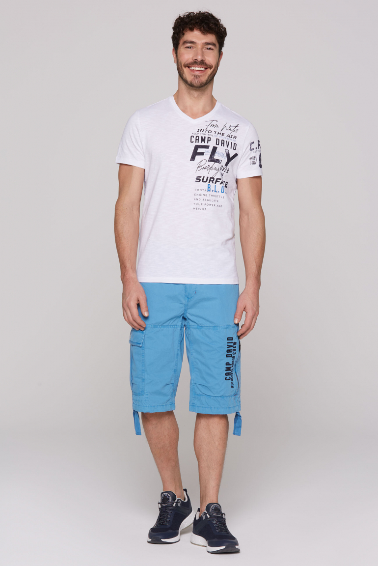 Skater Shorts aus Twill mit Logo-Stickerei