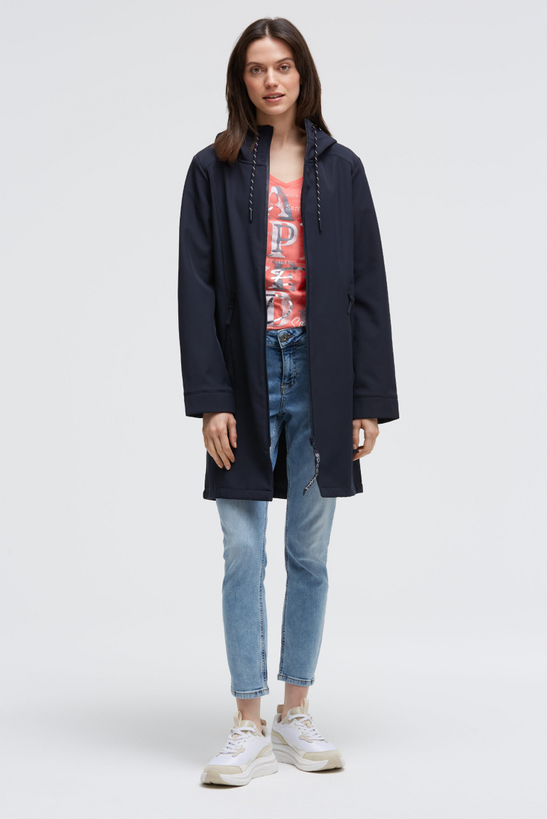 Softshell-Parka mit Kapuze