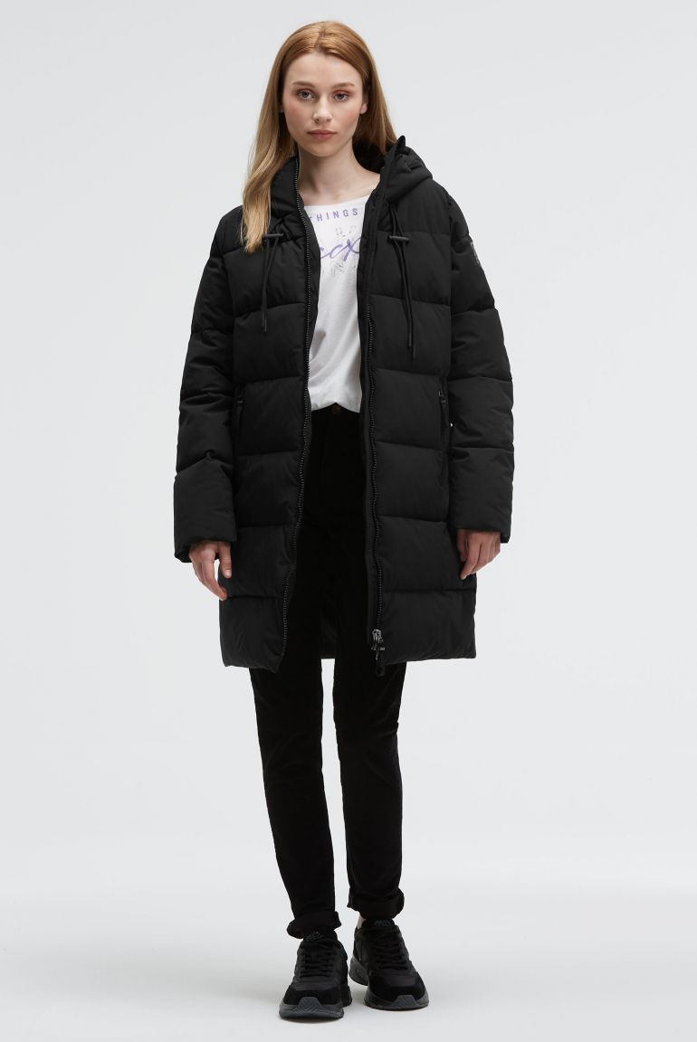 Stepp-Parka mit hochgeschlossener Kapuze