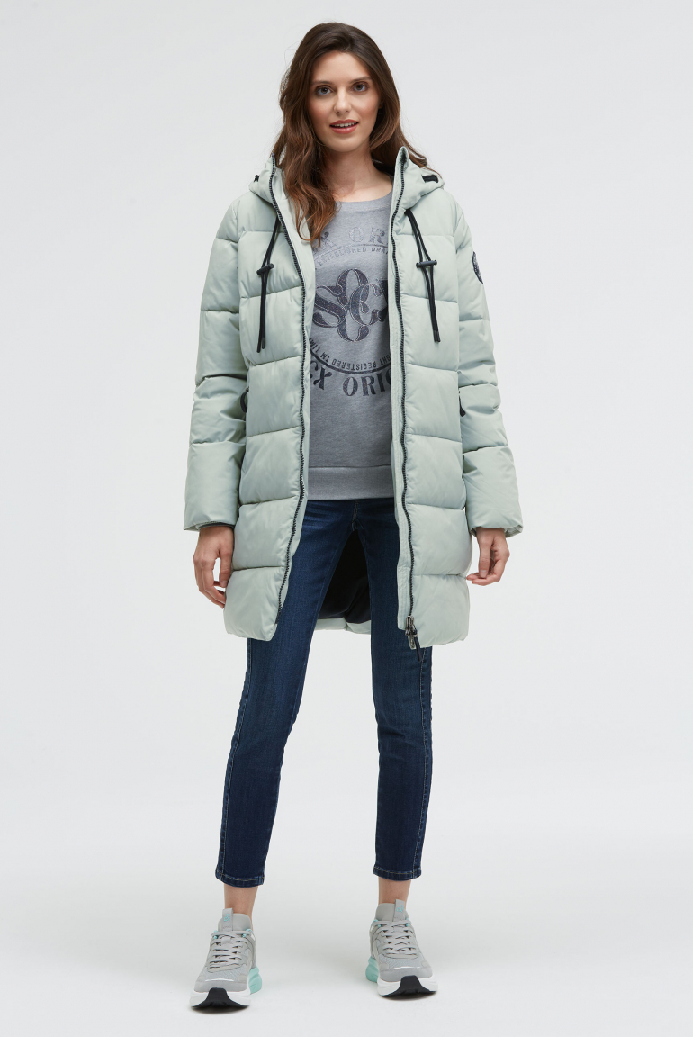 Stepp-Parka mit hochgeschlossener Kapuze