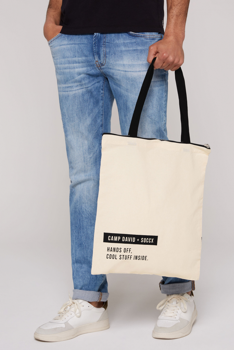 Stoffbeutel mit Zipper und Logo Prints