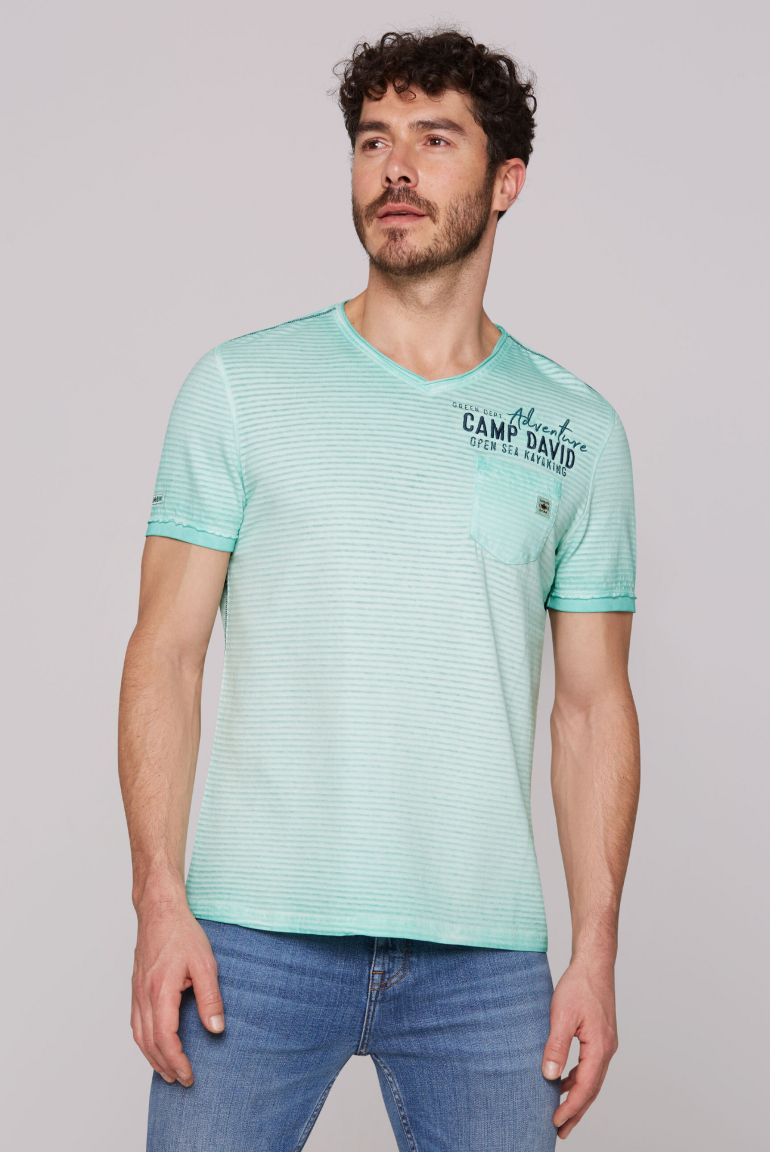 Streifenshirt mit Rücken-Artwork