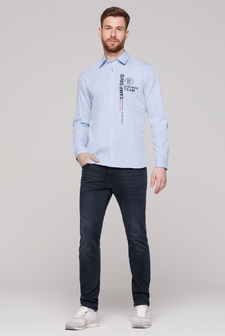 Strukturiertes Langarmhemd mit Rubber Prints