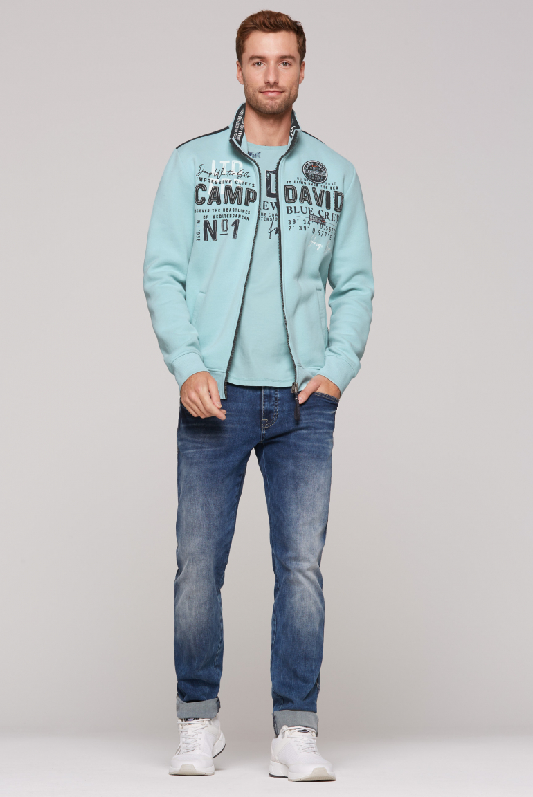 Sweatjacke mit Logo-Applikationen