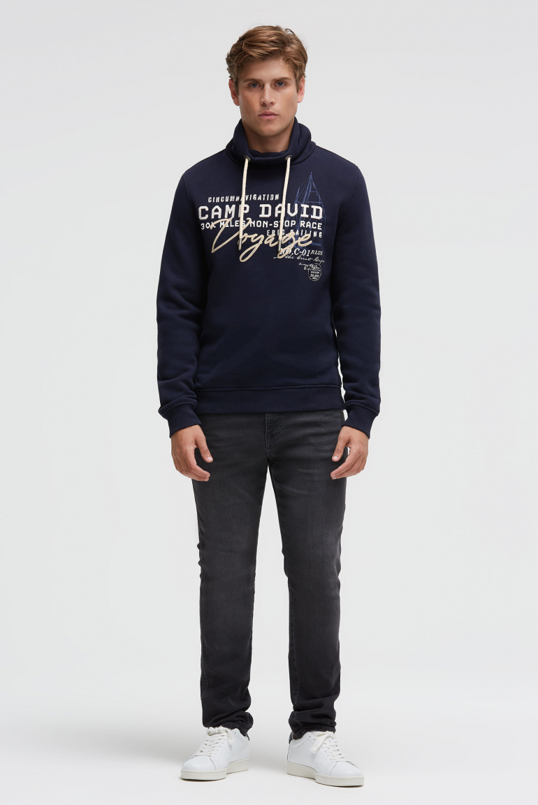 Sweatshirt mit Kragen und Artwork