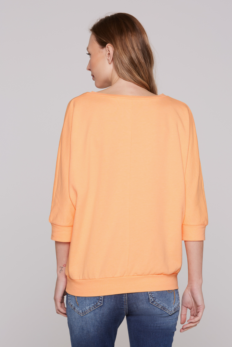 Sweatshirt mit kurzen Fledermausärmeln und Artwork