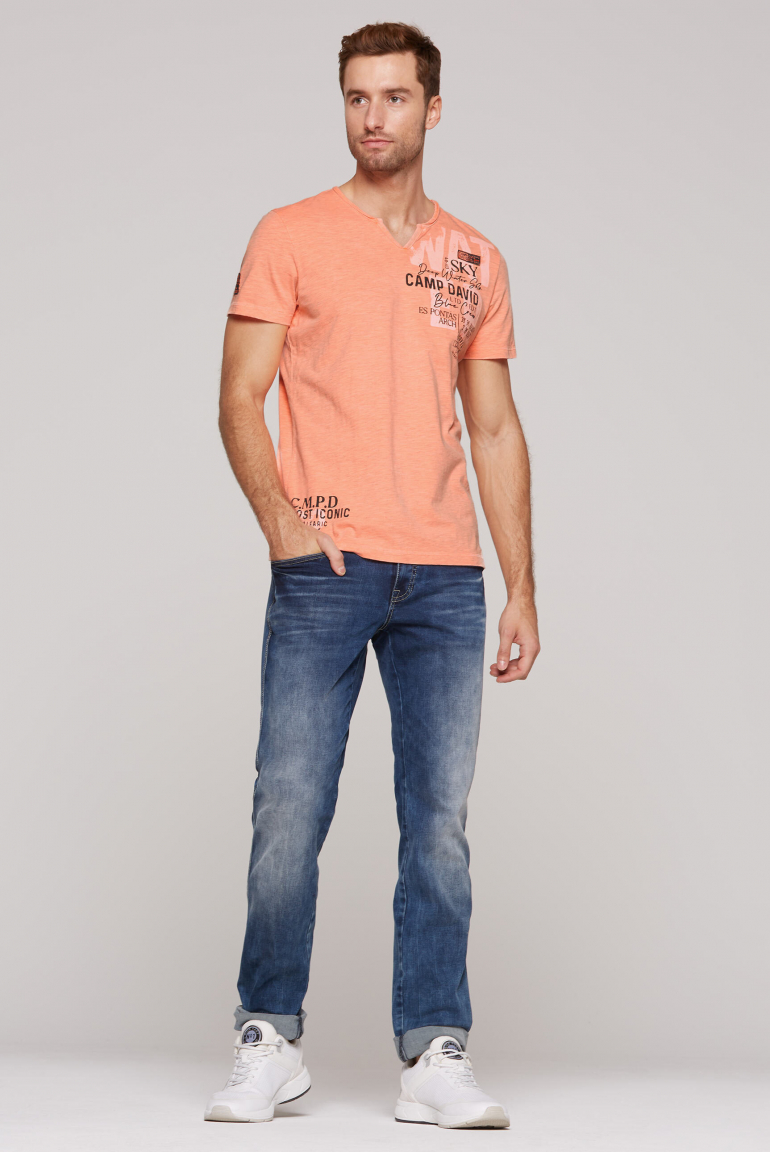 T-Shirt im Used Look mit Prints