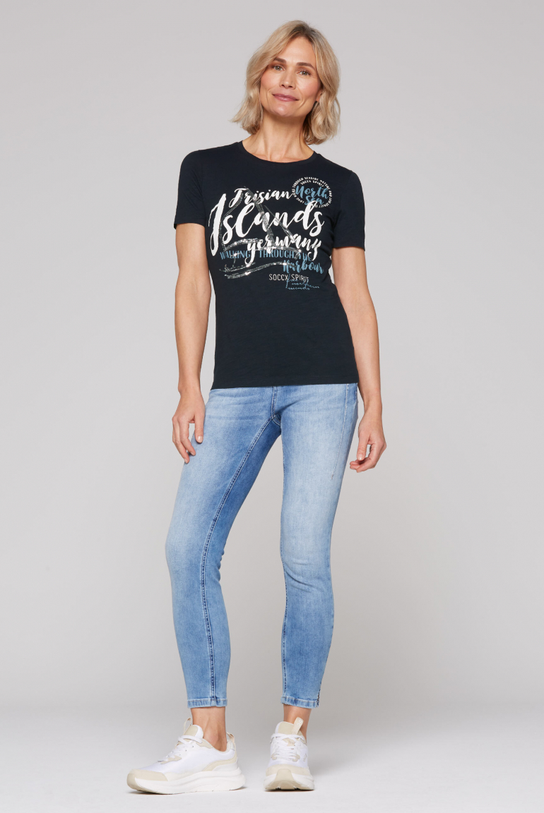 T-Shirt mit Pailletten-Artwork