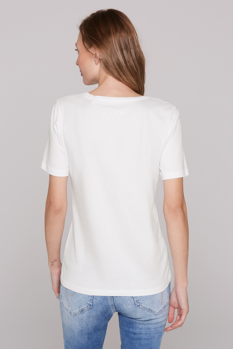 T-Shirt mit Rundhalsausschnitt und Logo Print