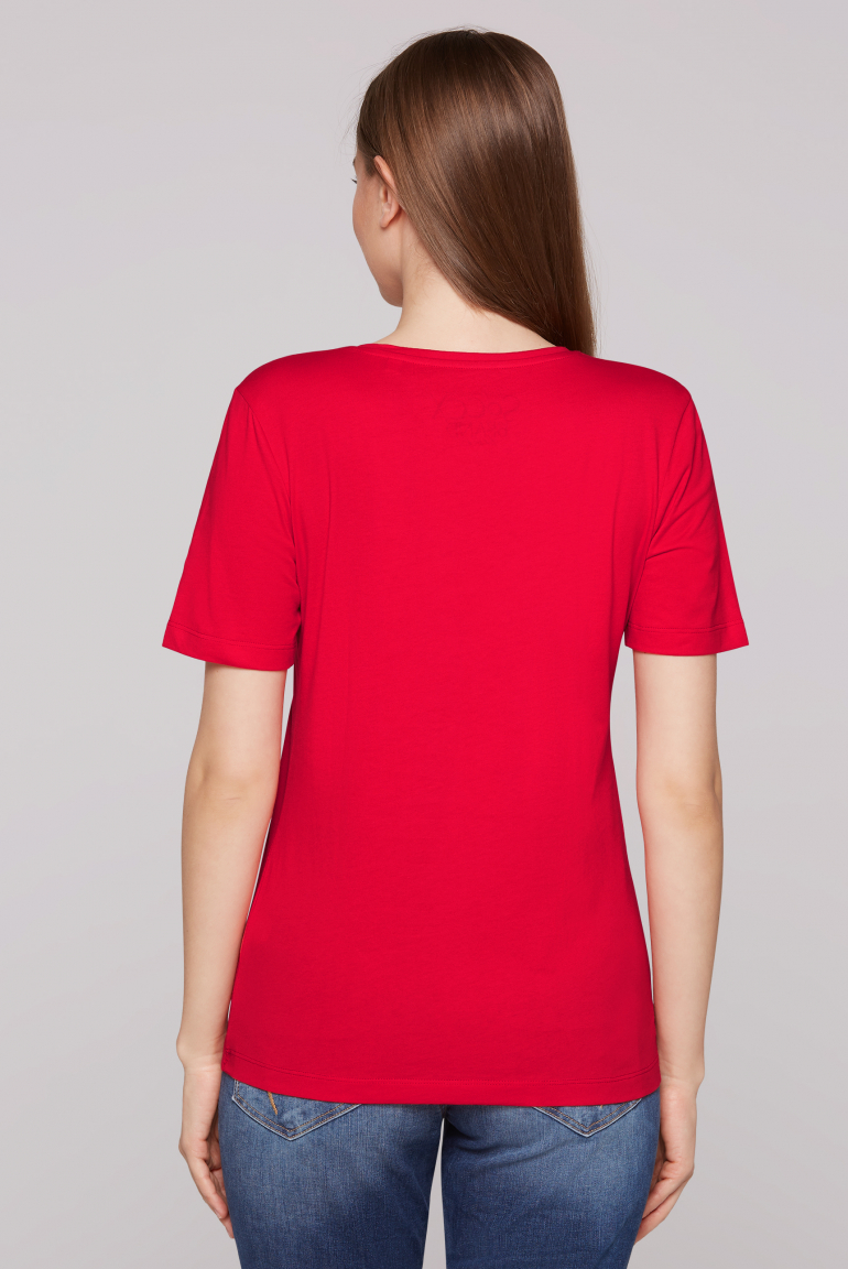 T-Shirt mit Rundhalsausschnitt und Logo Print