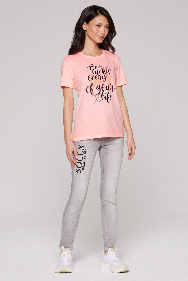 T-Shirt mit Wording Print