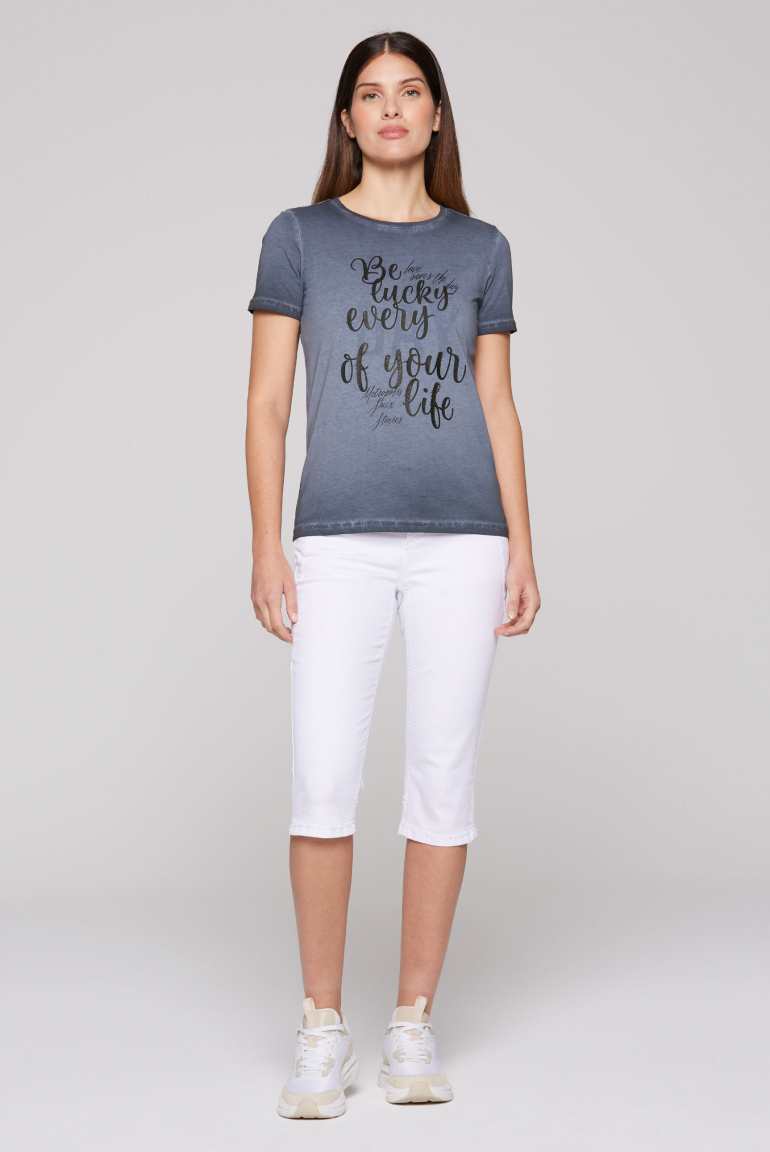 T-Shirt mit Wording Print