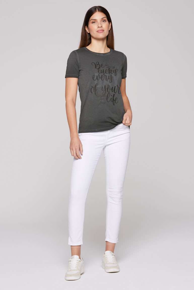 T-Shirt mit Wording Print