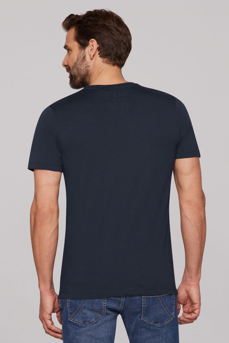 T-Shirt Rundhals mit Label Print