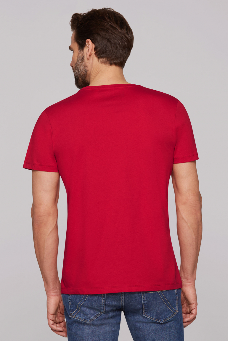 T-Shirt Rundhals mit Label Print