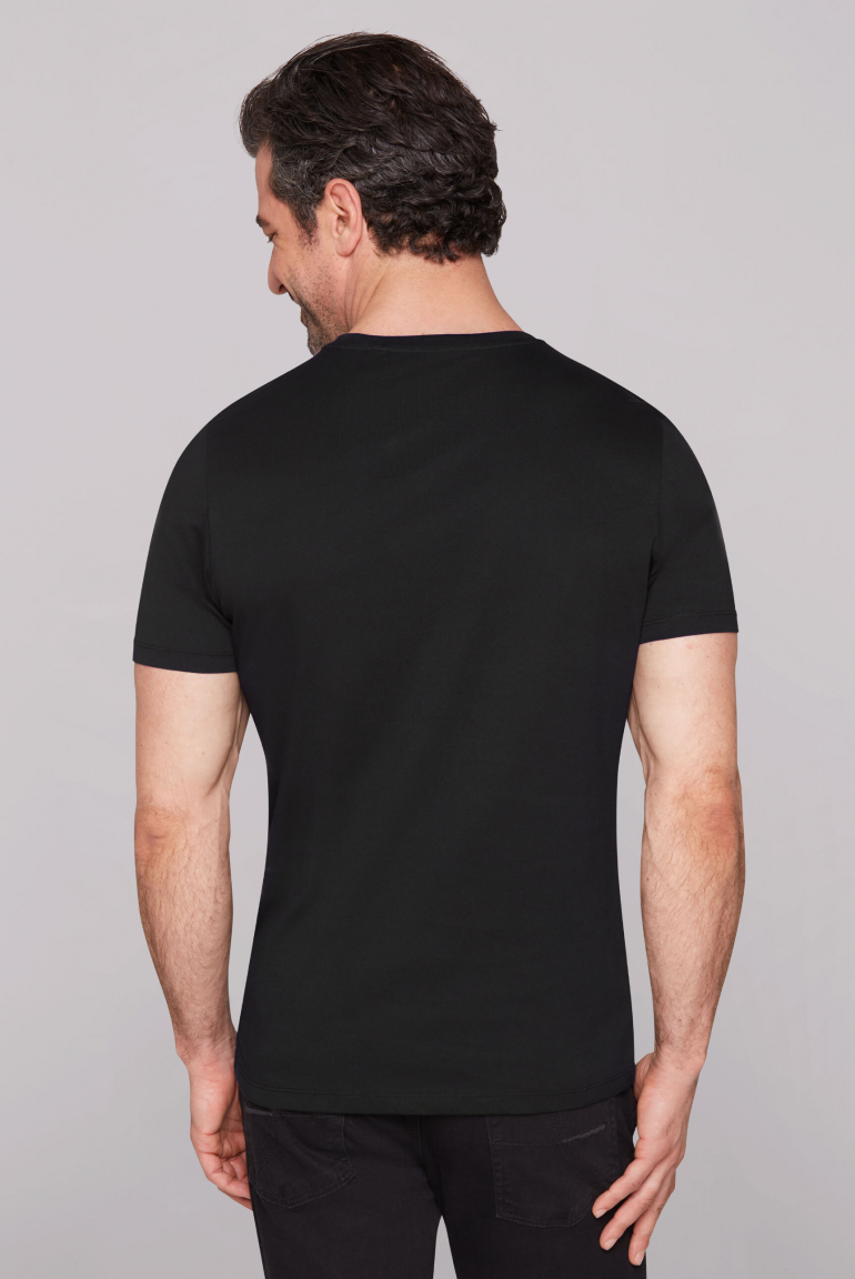 T-Shirt Rundhals mit Label Print