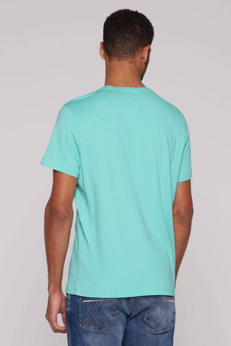 T-Shirt Rundhals mit Label Print