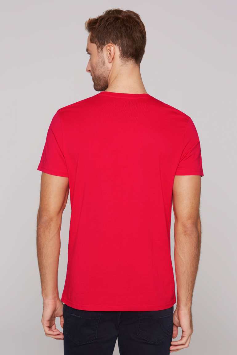 T-Shirt Rundhals mit Label Print