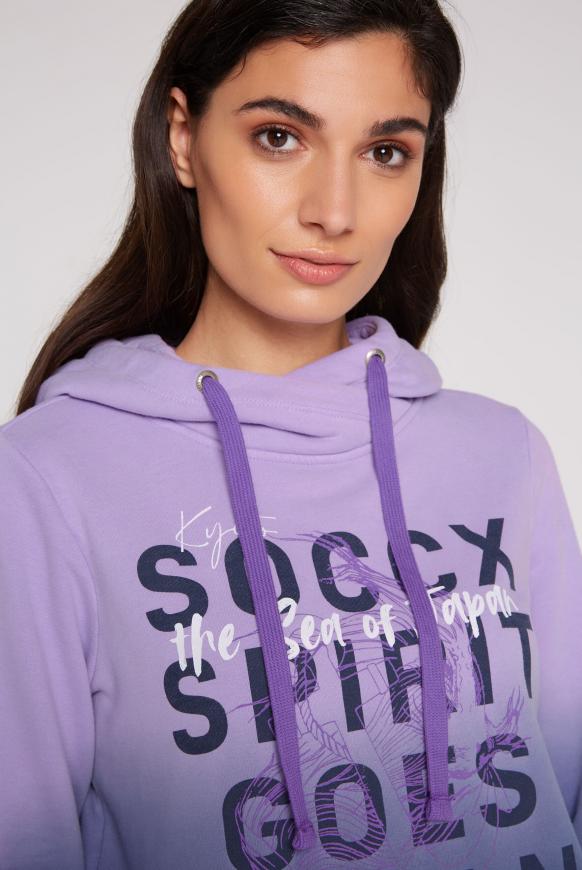 Kapuzensweatshirt Dip Dye mit Artworks