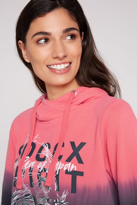 Kapuzensweatshirt Dip Dye mit Artworks