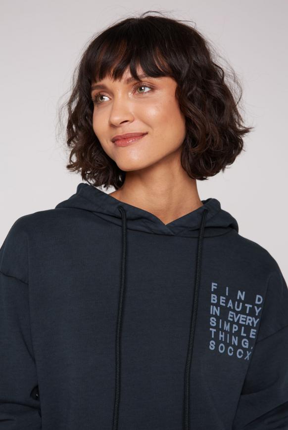 Kapuzensweatshirt mit kleinem Label Print