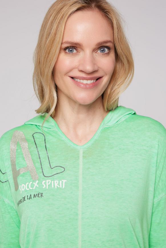 Leichtes Kapuzenshirt mit Ausbrenner-Effekten