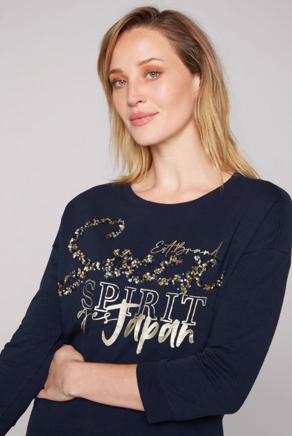 Sweatshirt mit 3/4-Arm und Pailletten-Logo