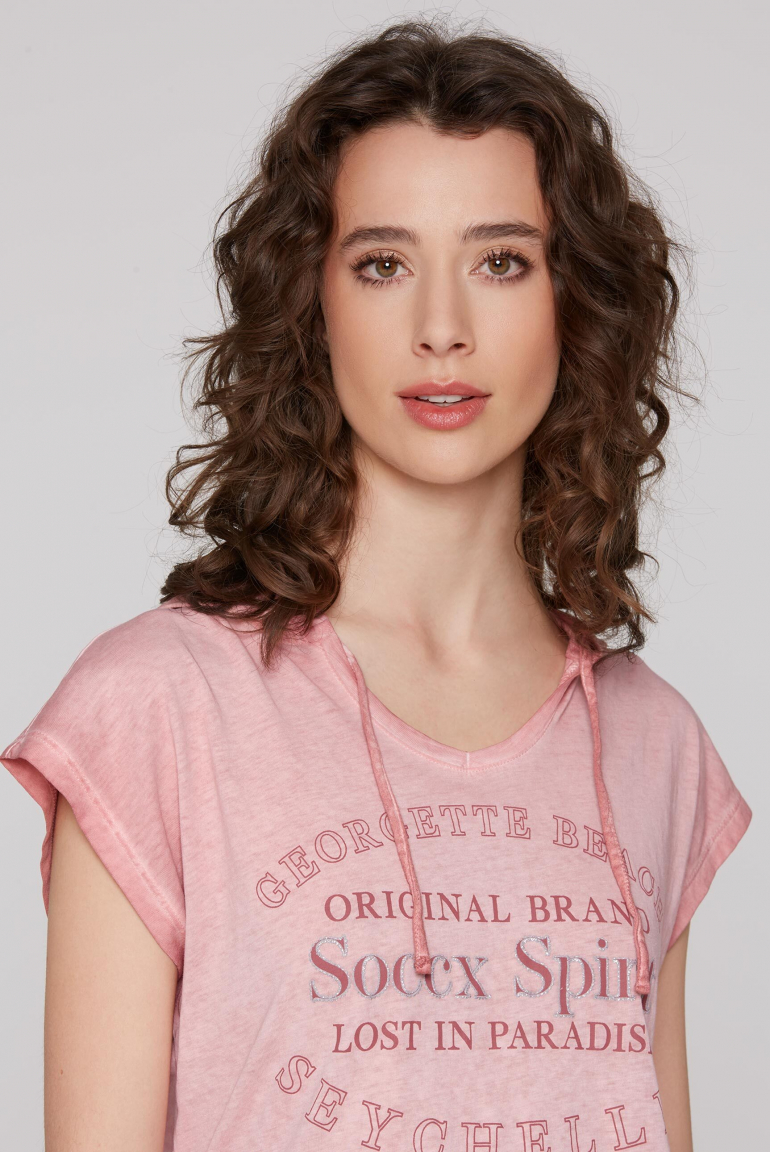 Ärmelloses Kapuzenshirt mit Glitter Puffprint