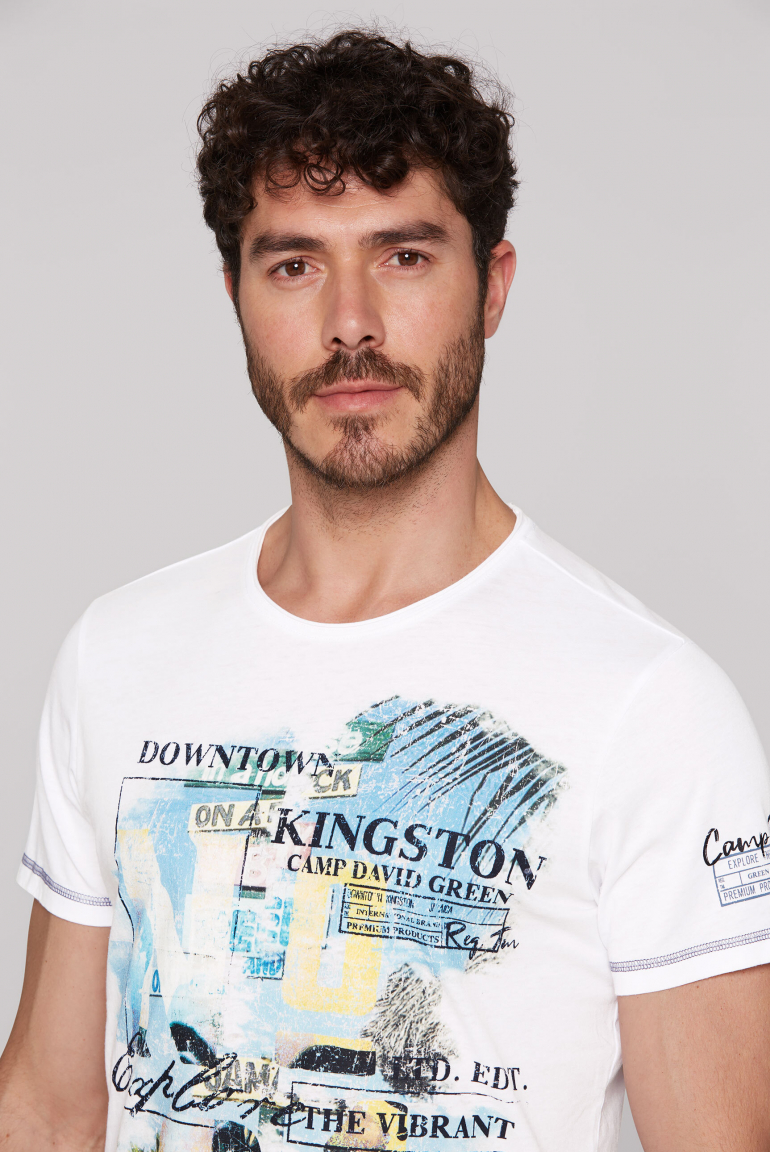 Ausbrenner-Shirt mit Photoprint im Vintage Look