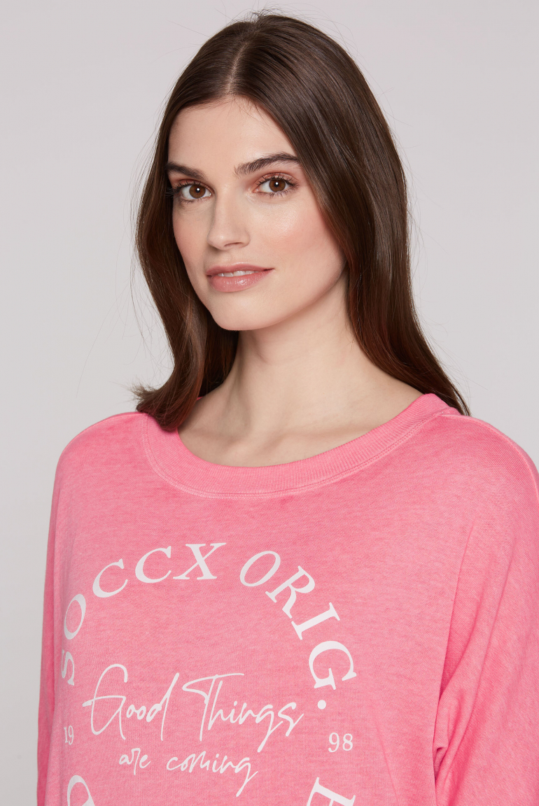 Basic Sweatshirt mit verkürzten Fledermausärmeln