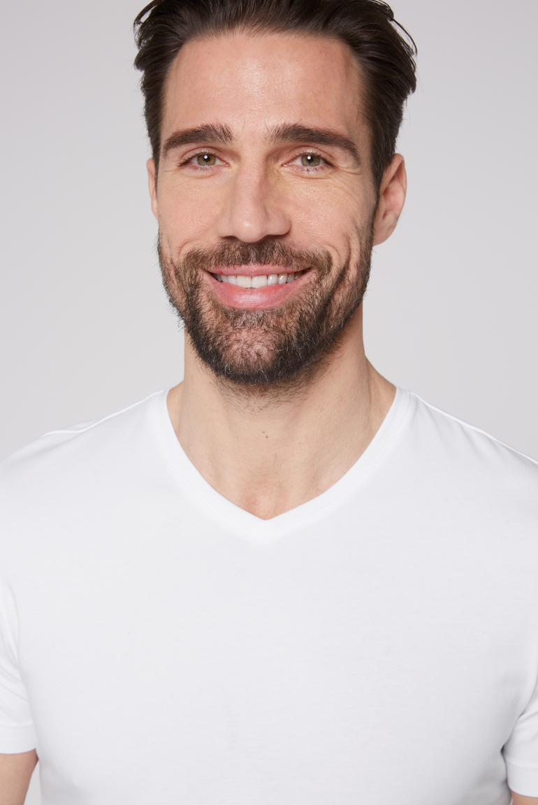 Basic T-Shirt mit V-Neck, Doppelpack