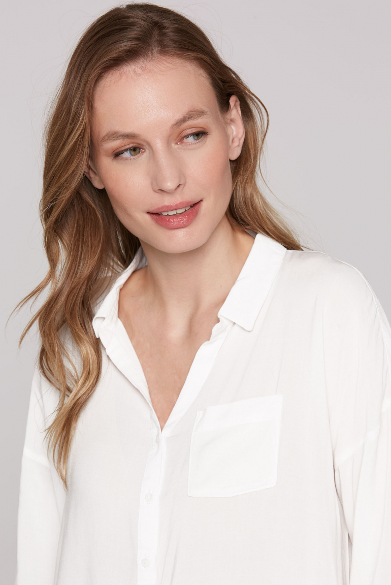 Bluse mit 3/4-Ärmeln und Logo-Tape