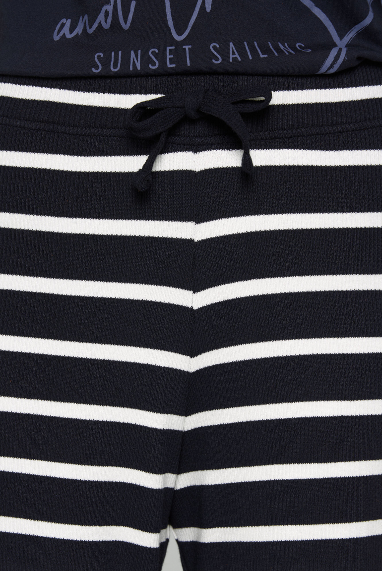 Gestreifte Culotte mit Rippstruktur