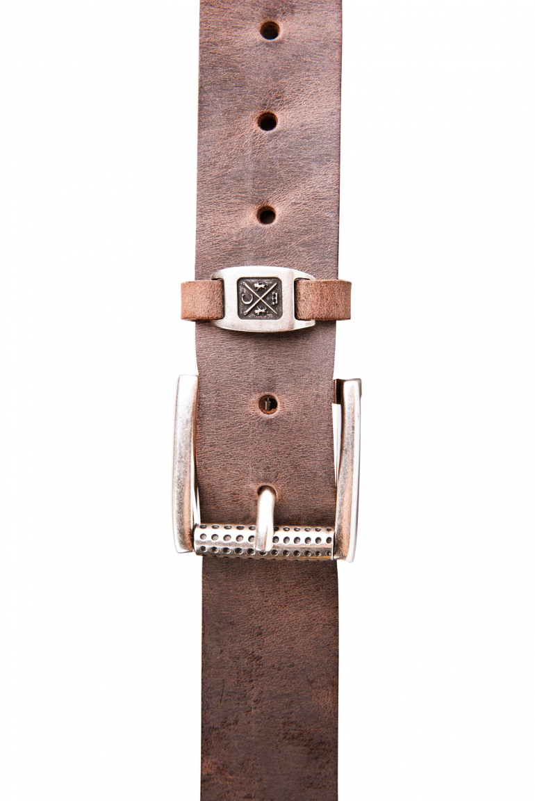 Gürtel aus Leder mit Metall-Logo