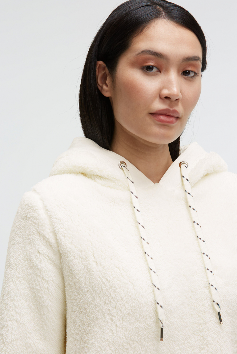 Hoodie aus Sherpa-Fleece mit Label Patch