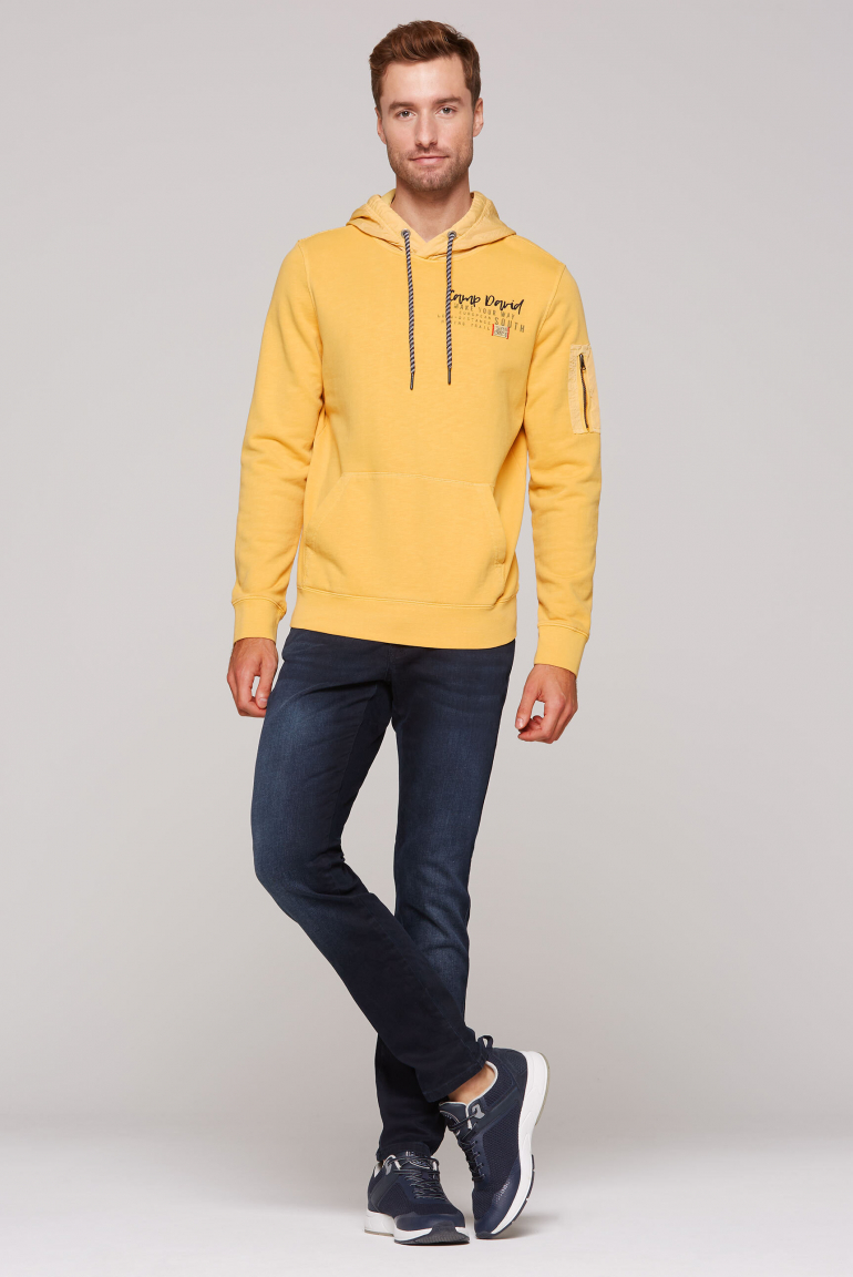 Hoodie im Materialmix mit Rücken-Print