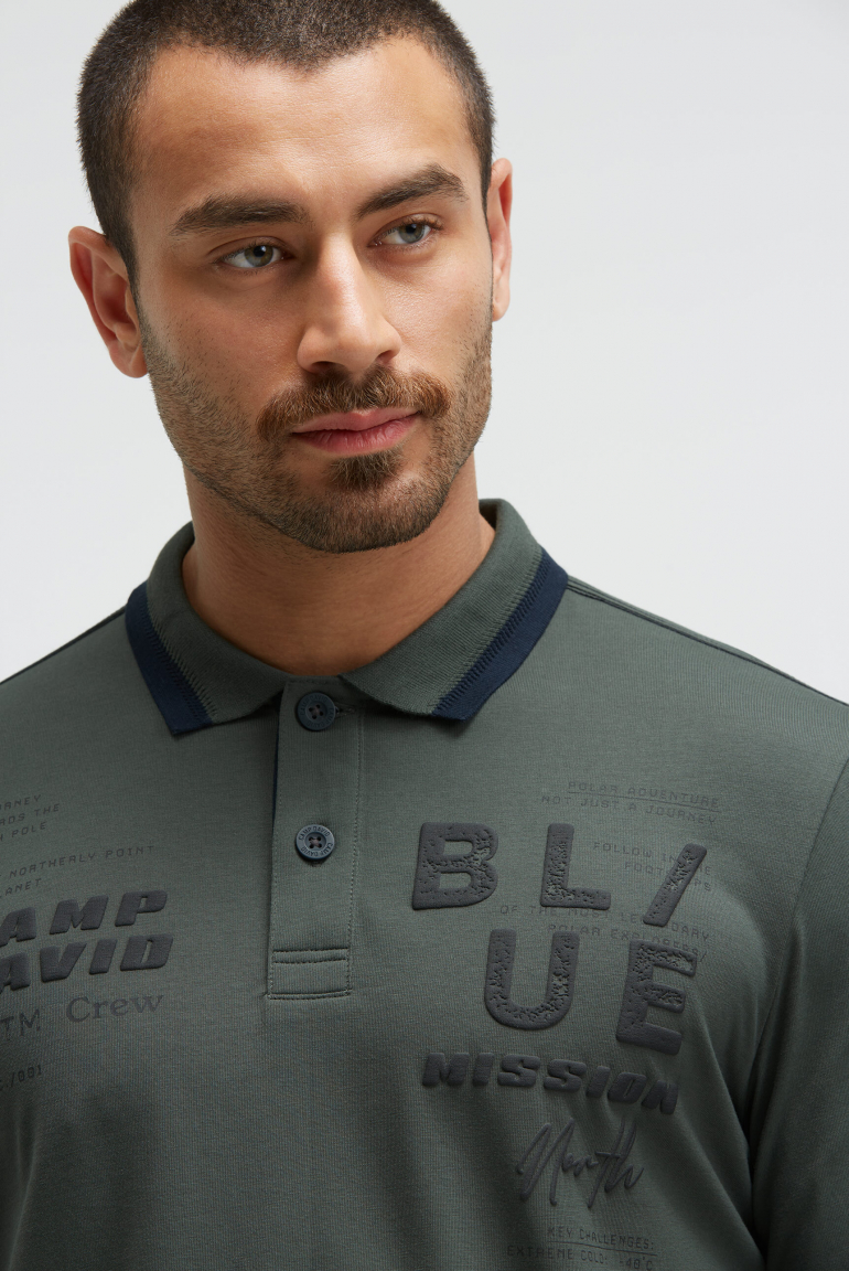 Langärmliges Poloshirt mit Puffprints