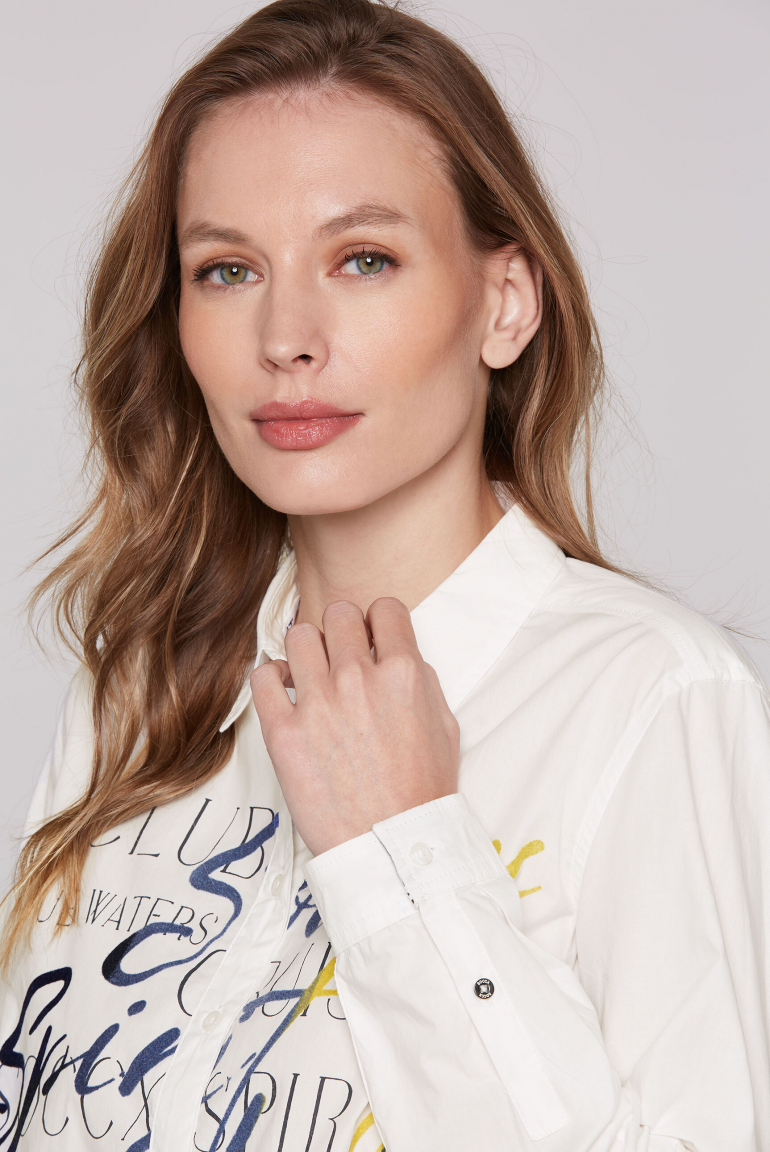 Langarmbluse mit Flockprint