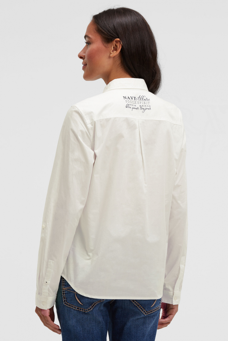 Langarmbluse mit Logo-Flock-Print